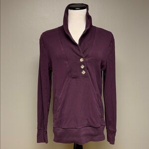Banana Republic Plum Henley Sweatshirt Size M